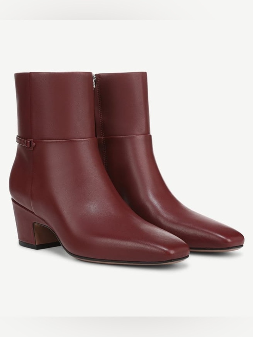 ♥️Franco Sarto Women's Saydie Square Toe Pull On Short Boots -Bordo Red Leather